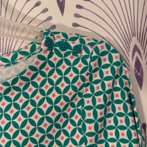 Charter Club Green Geometric Blouse - Picture 4 of 4